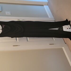 Donna Ricco Draped Black Jumpsuit